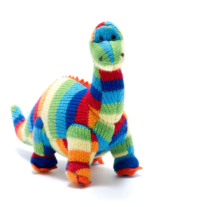 Best Years Diplodocus Dinosaur Baby Rattle Bold Stripe