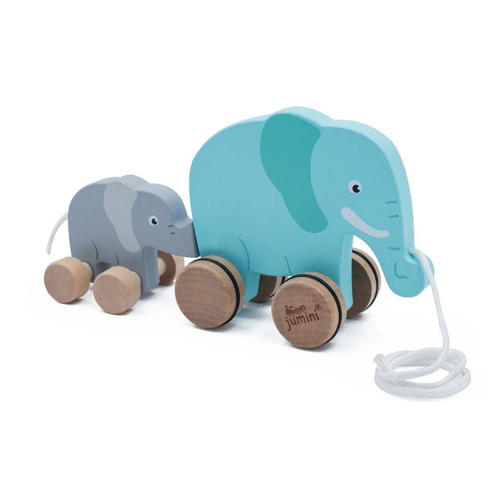 JU2329 Jumini Safari Pull Along Elephants 1