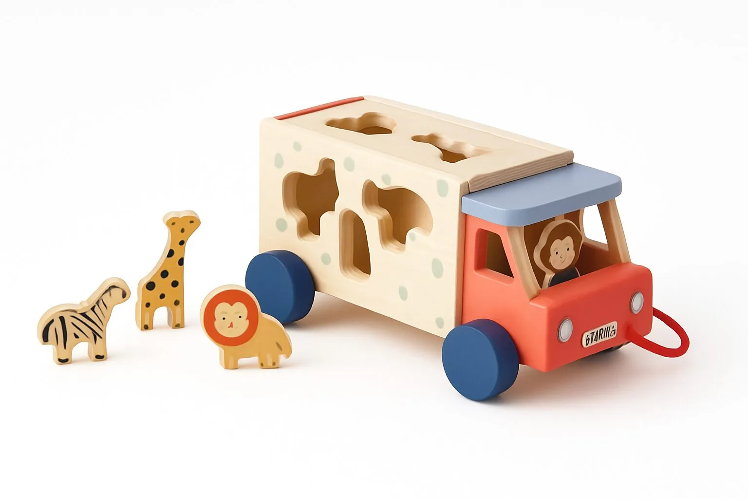 Safari jeep shape sorter white background